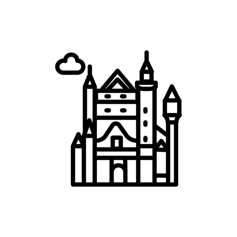 neuschwanstein Schloss Symbol im Vektor. Illustration vektor