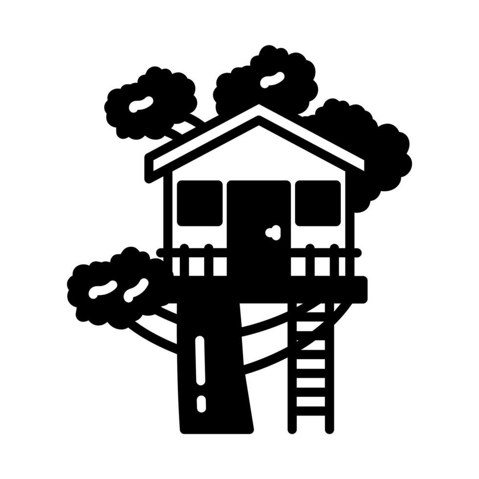 Baum Haus Symbol im Vektor. Illustration vektor