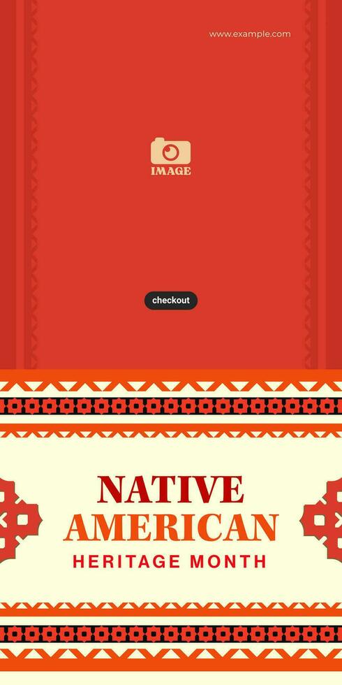 Monat des Erbes der amerikanischen Ureinwohner. hintergrunddesign mit abstrakten ornamenten, die gebürtige indianer in amerika feiern. vektor