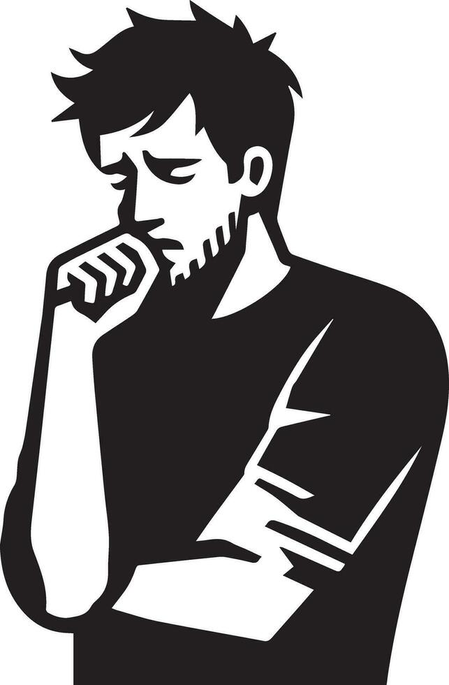 ein Mann leiden Fieber Vektor Silhouette Illustration 9