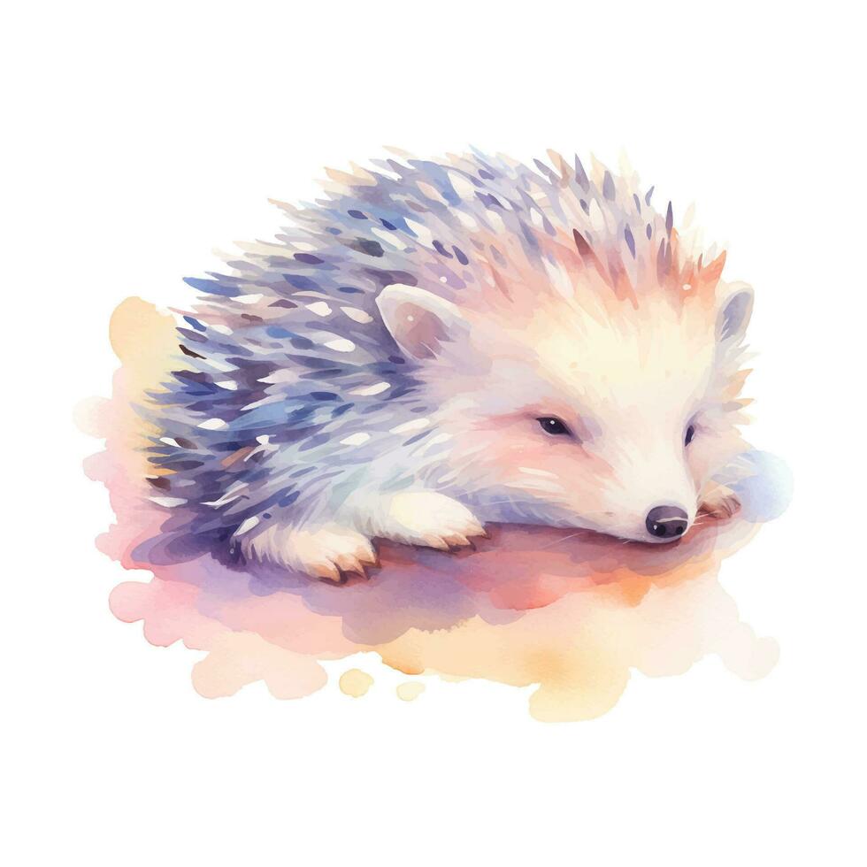 Aquarell Igel. Vektor Illustration mit Hand gezeichnet Igel. Clip Kunst Bild.