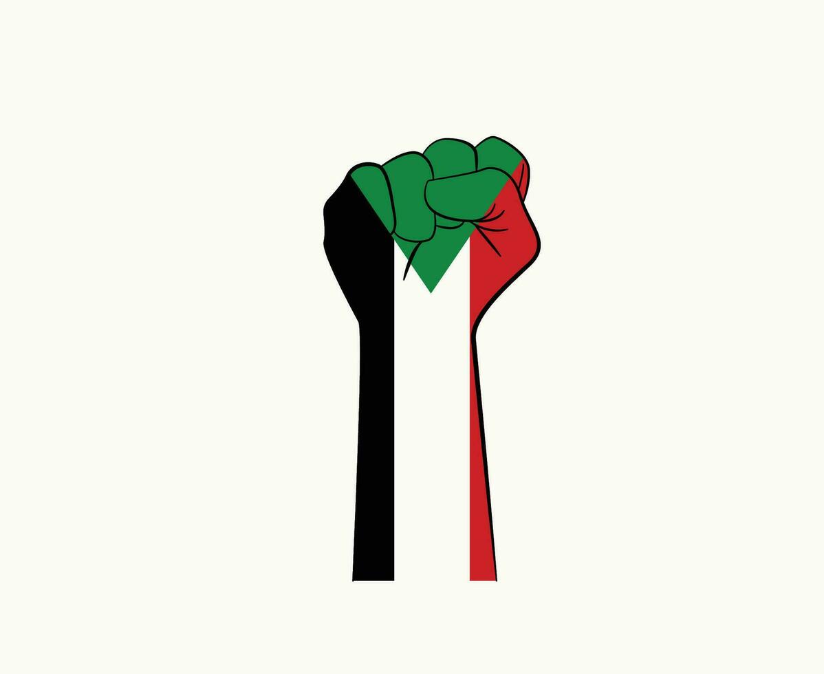 Sudan Emblem Hand Flagge Mitte Osten Land Symbol abstrakt National Europa Vektor Design