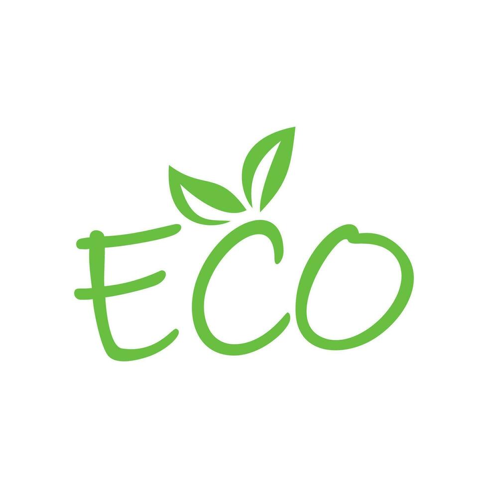 eco logotyp vektor illustration. grön blad tecken och symbol.