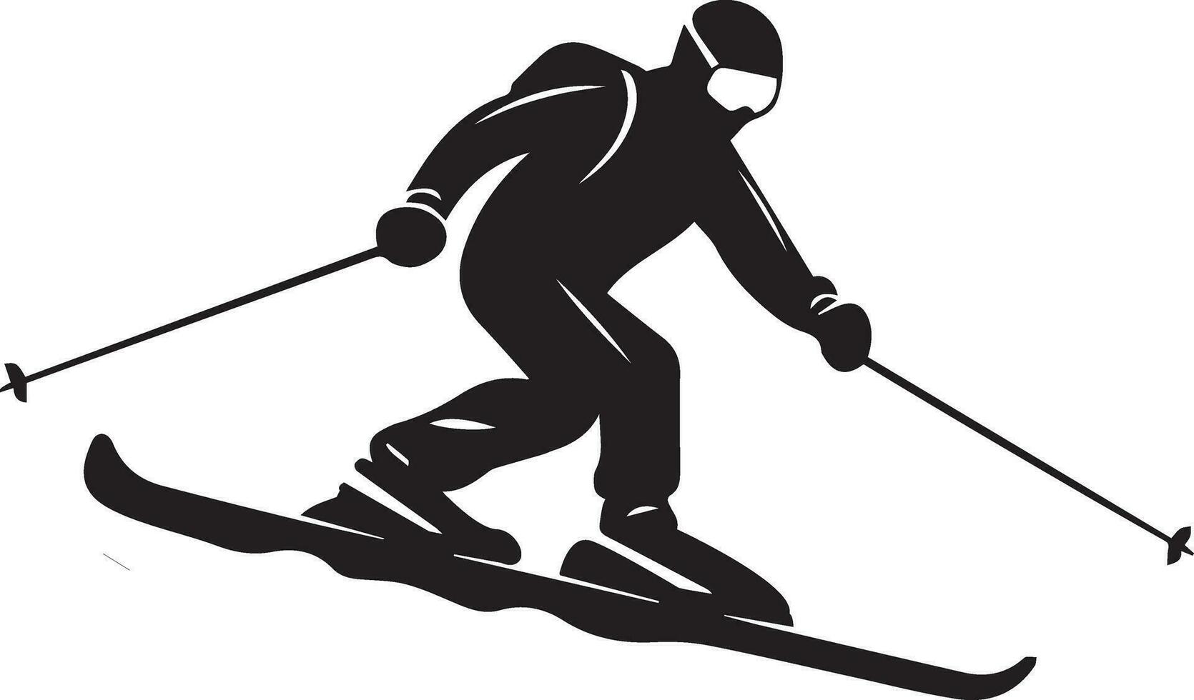 ein Skifahrer Vektor Silhouette Illustration schwarz Farbe 2