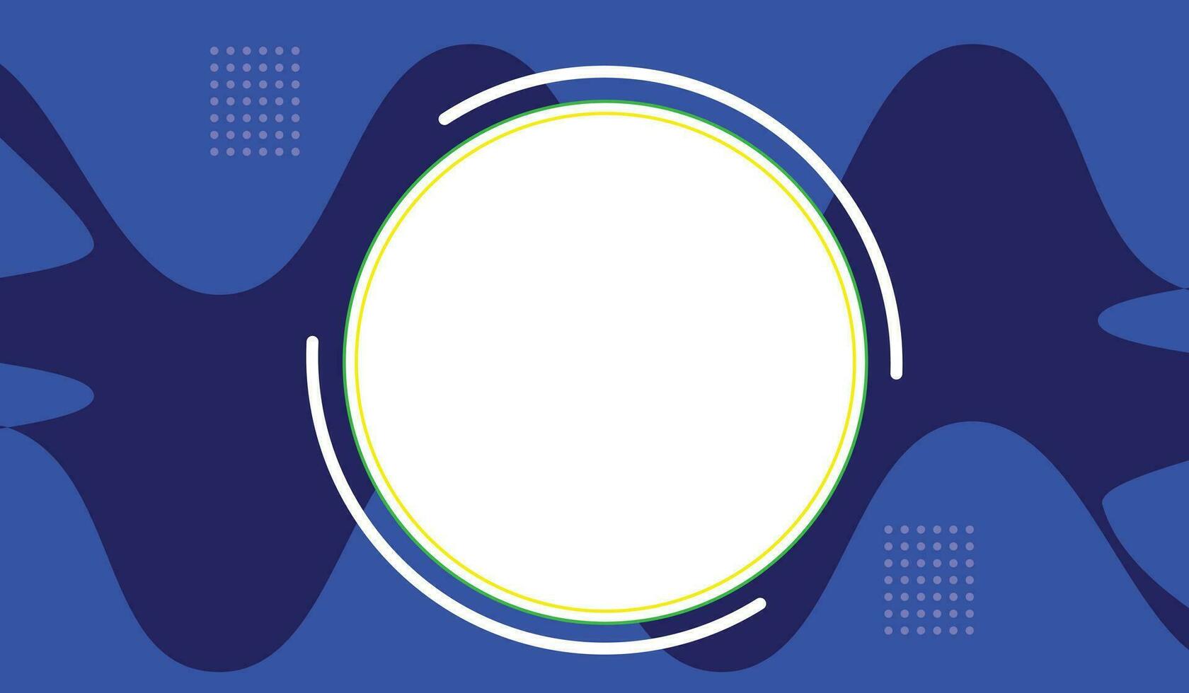 abstrakt geometrisk horisontell baner design mall med mörk blå bakgrund. cirkel form för Plats av Foto collage. kombination blå lutning element design. vektor