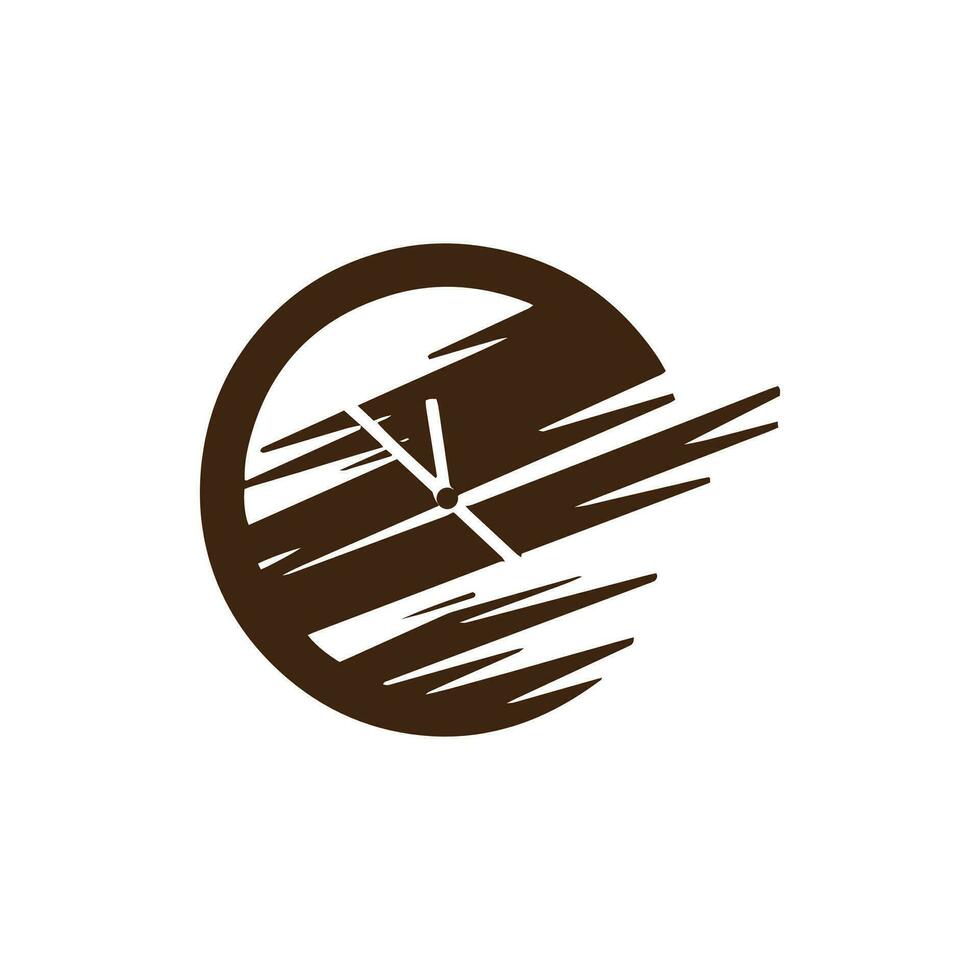 Logo von Uhr Symbol Vektor Silhouette isoliert Design Zeit Konzept braun Uhr