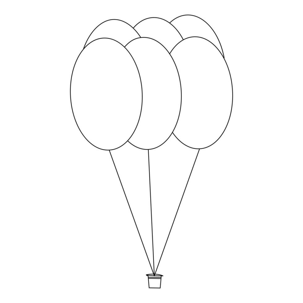 Ballon Dekoration kontinuierlich Single Linie Gliederung Vektor Kunst Zeichnung und Illustration