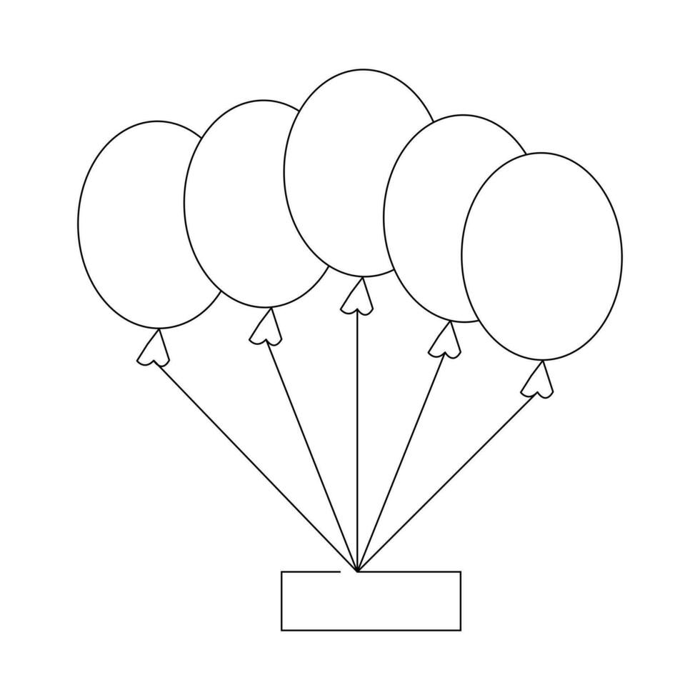 Ballon Dekoration kontinuierlich Single Linie Gliederung Vektor Kunst Zeichnung und Illustration