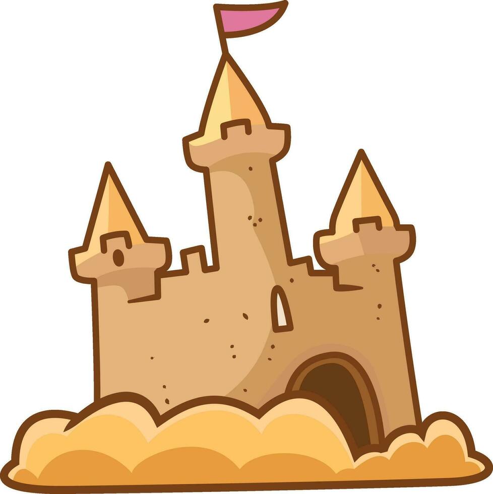 Sand Schloss Vektor Illustration, Strand Sand Schloss Lager Vektor Bild