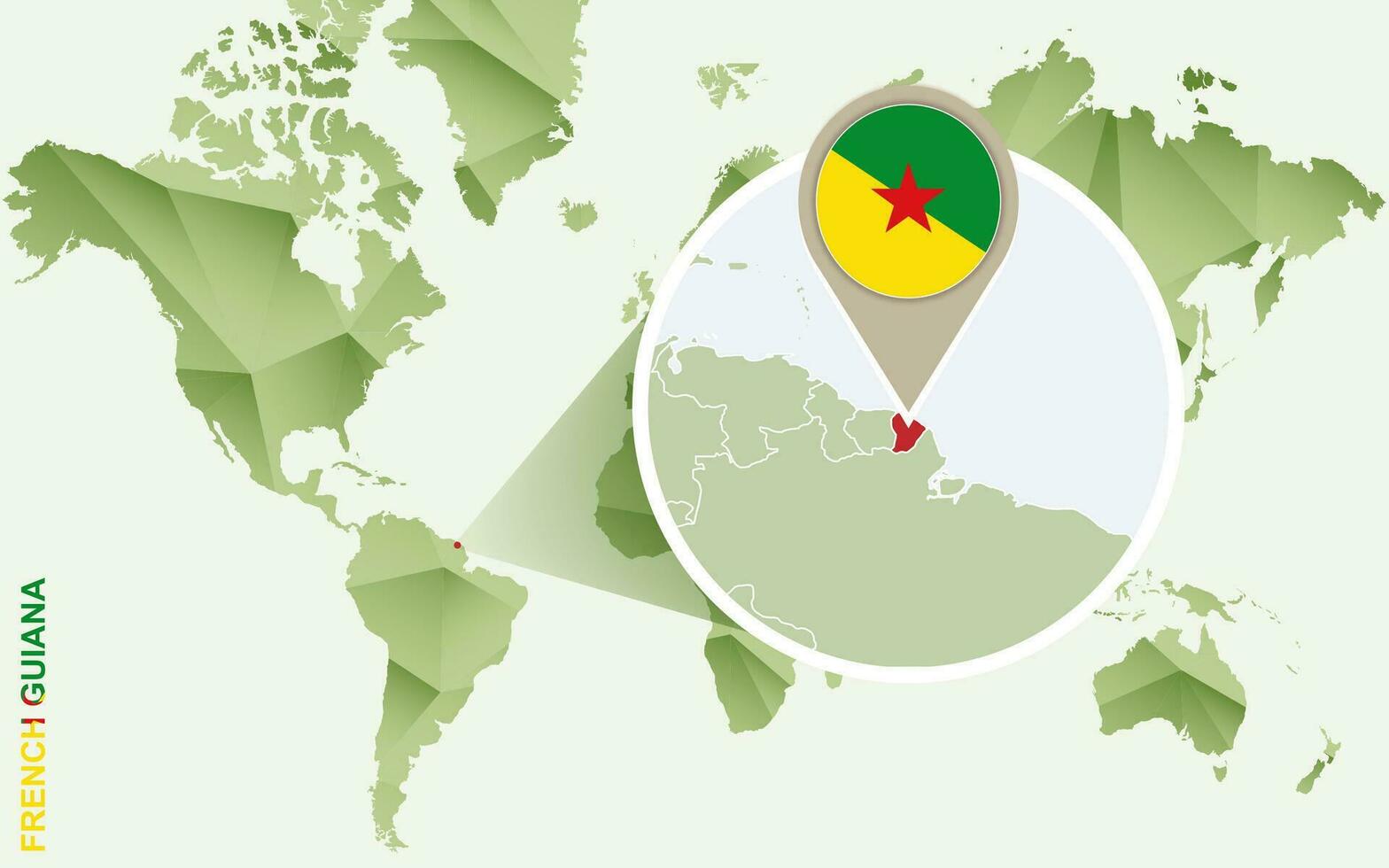 infographic för franska Guiana, detaljerad Karta av franska Guyana med flagga. vektor