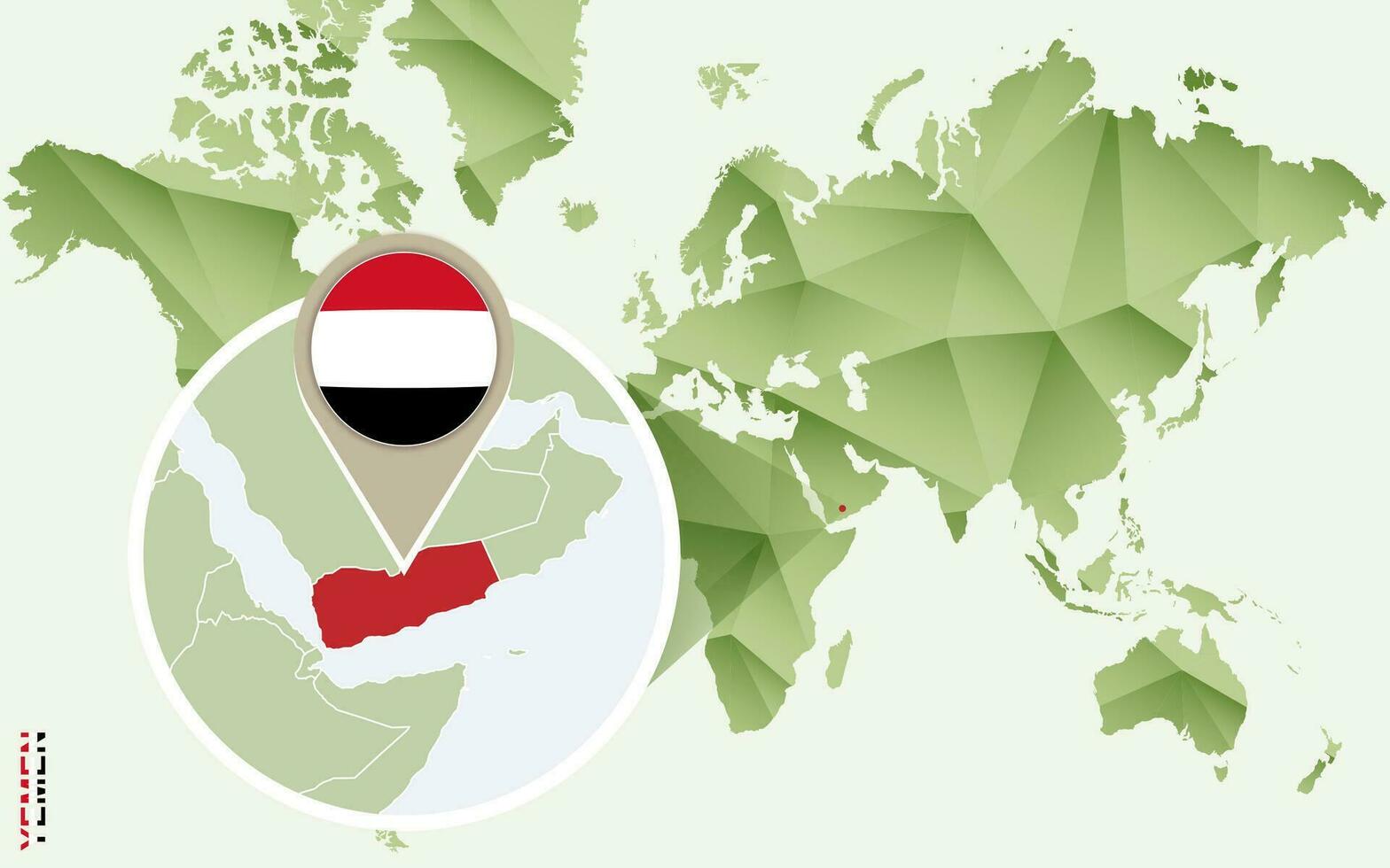 infographic för Jemen, detaljerad Karta av jemen med flagga. vektor