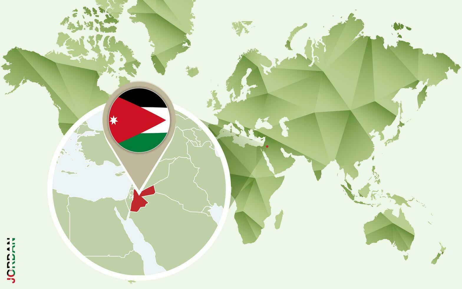 Infografik zum Jordanien, detailliert Karte von Jordan mit Flagge. vektor