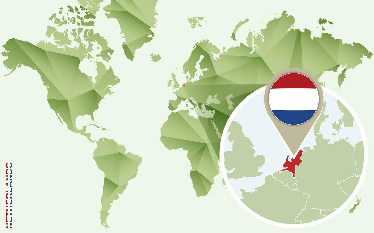 infographic för Nederländerna, detaljerad Karta av nederländerna med flagga. vektor