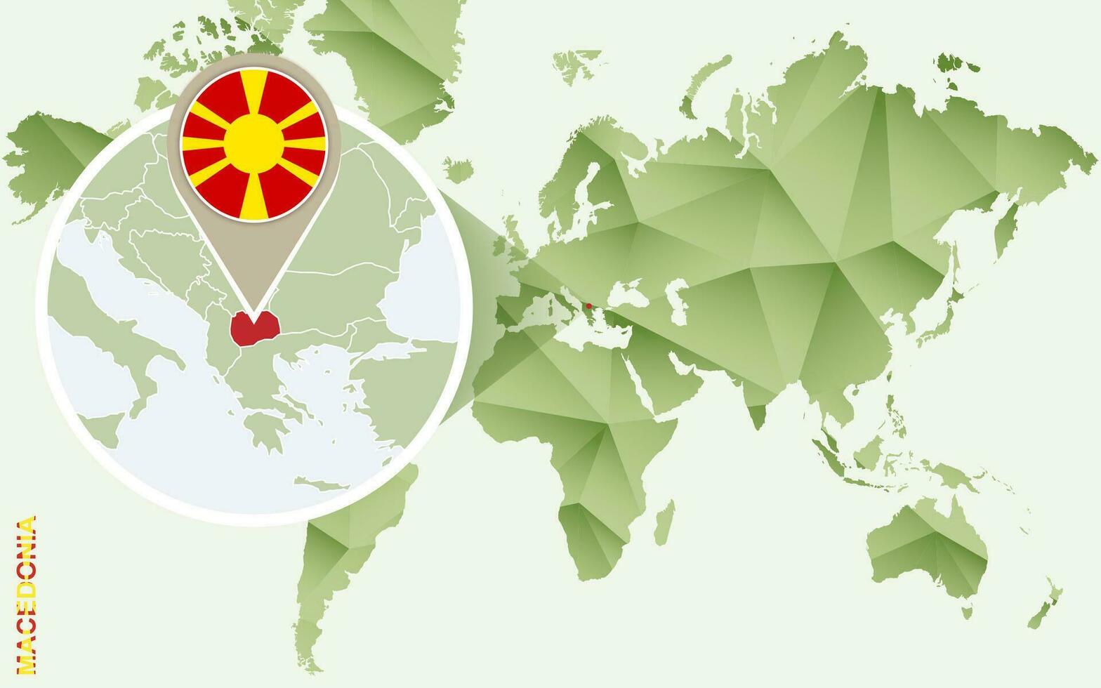 Infografik zum Mazedonien, detailliert Karte von Mazedonien mit Flagge. vektor