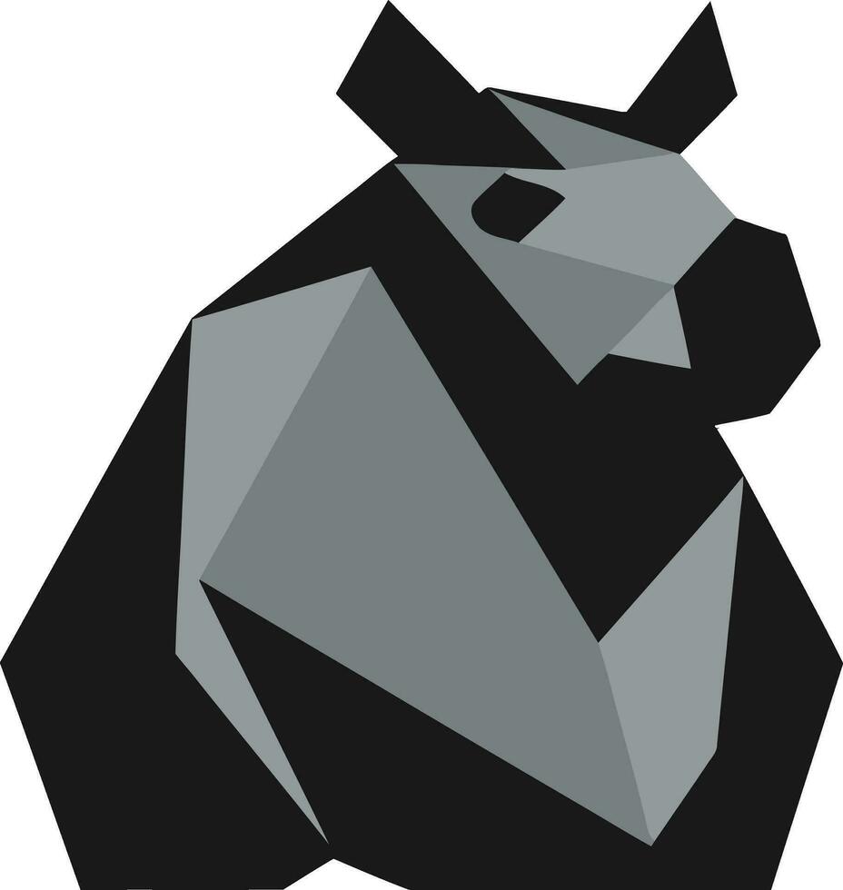 svart och vit flodhäst ikoniska design flodhäst artisteri för modern branding vektor