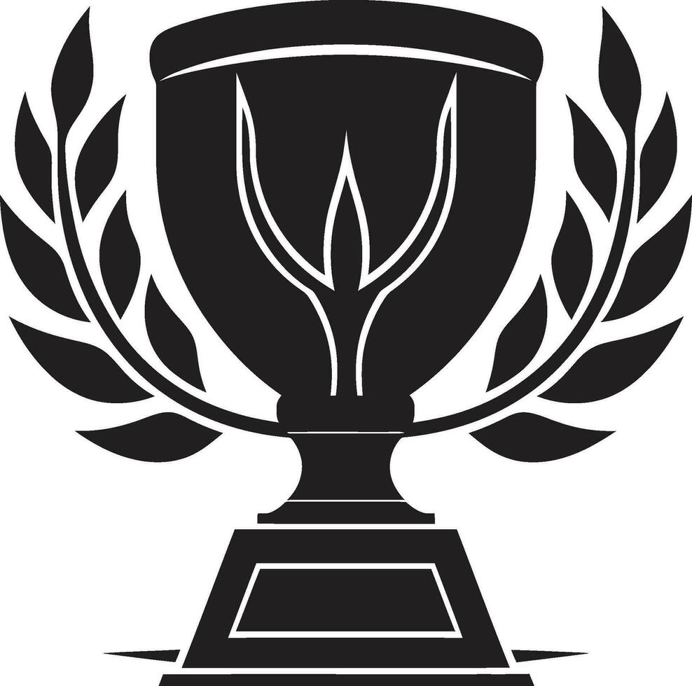 Eleganz im Sportlichkeit einfarbig Trophäe Logo simpel Tasse Exzellenz emblematisch Trophäe Symbol im schwarz vektor