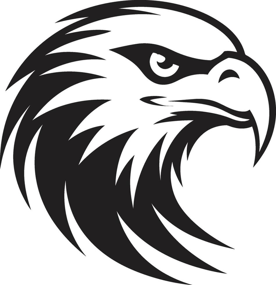 Adler Anmut schwarz Logo mit majestätisch Vogel Raubvögel Reich Vektor Symbol im schwarz