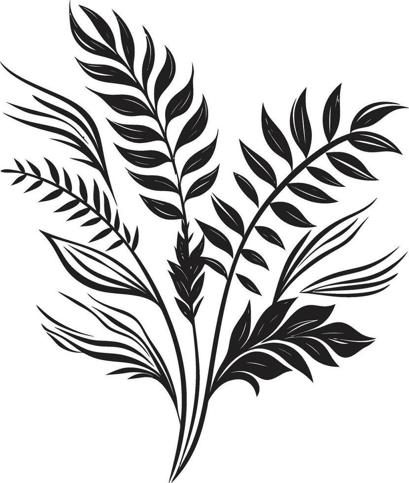 üppig botanisch Schönheit schwarz Blumen- Logo Vektor Symbol tropisch Pracht botanisch Blumen- Emblem im schwarz