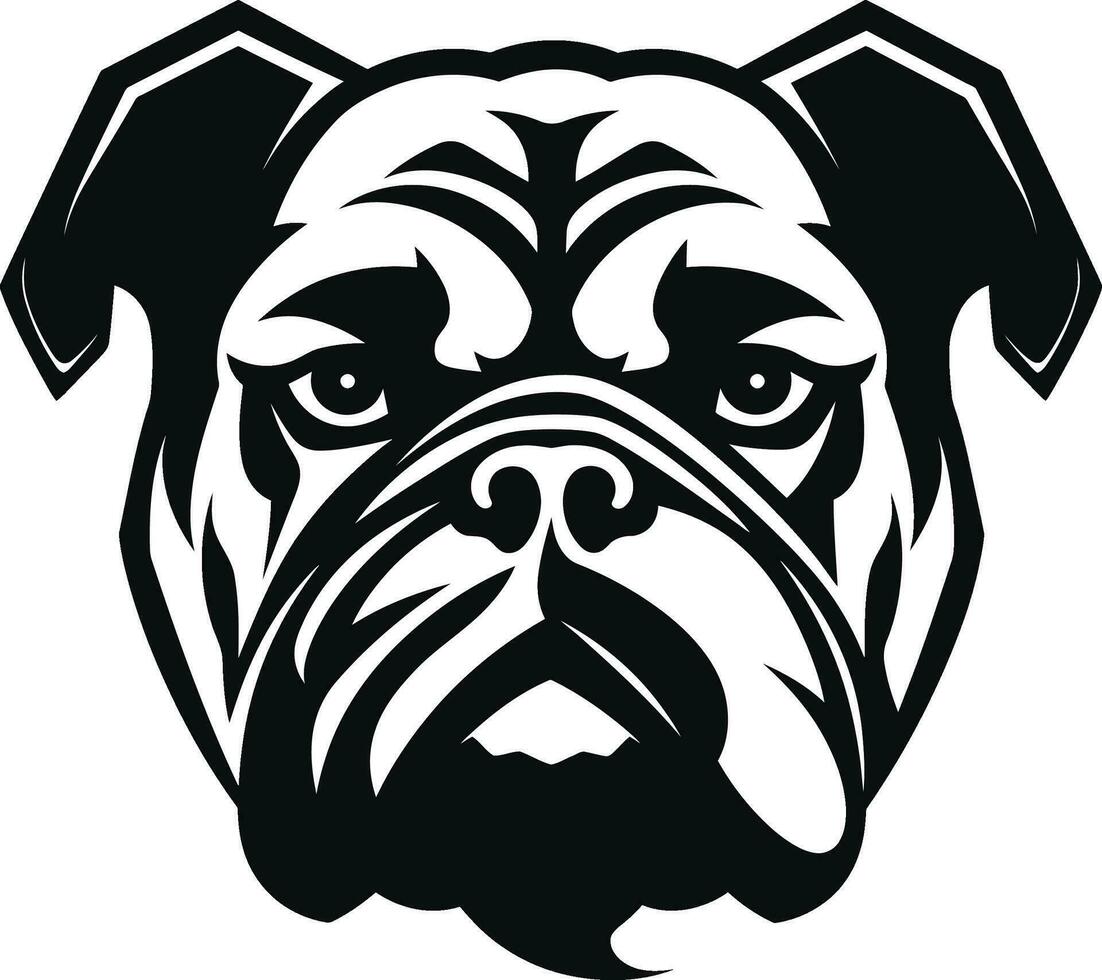 elegant Bulldogge Bulldogge wie ein Logo Design ikonisch Stärke entfesselt schwarz Emblem Design vektor