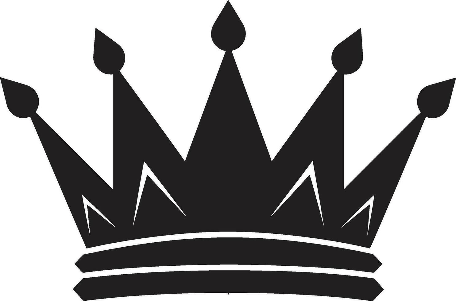 svart och kunglig krona vektor symbol kunglig herravälde krona logotyp i svartvit