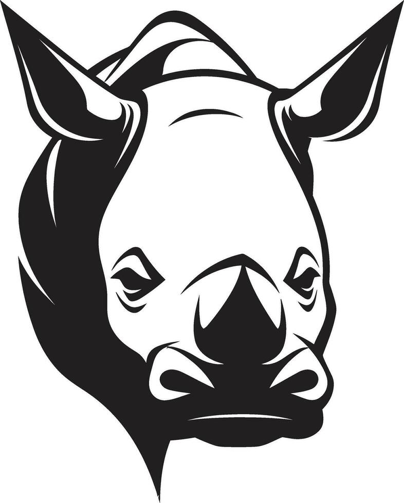 monochromatisch Magie Nashorn Emblem im Schwarze wild Eleganz das Kunst von das Savanne schwarz Vektor Nashorn Logos Regal Charme