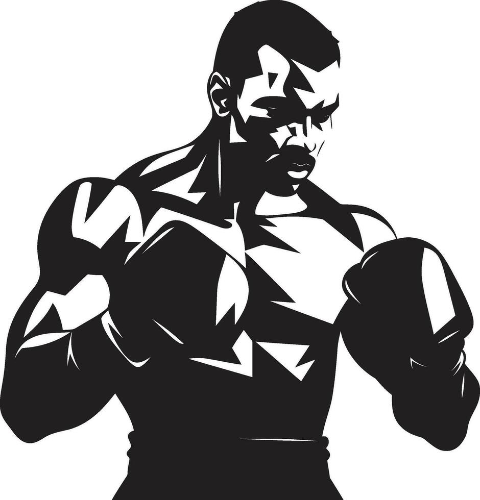 kämpferisch Fähigkeiten Boxen Mann Design Emblem schwarz Schönheit Boxen Mann Logo Meisterschaft vektor