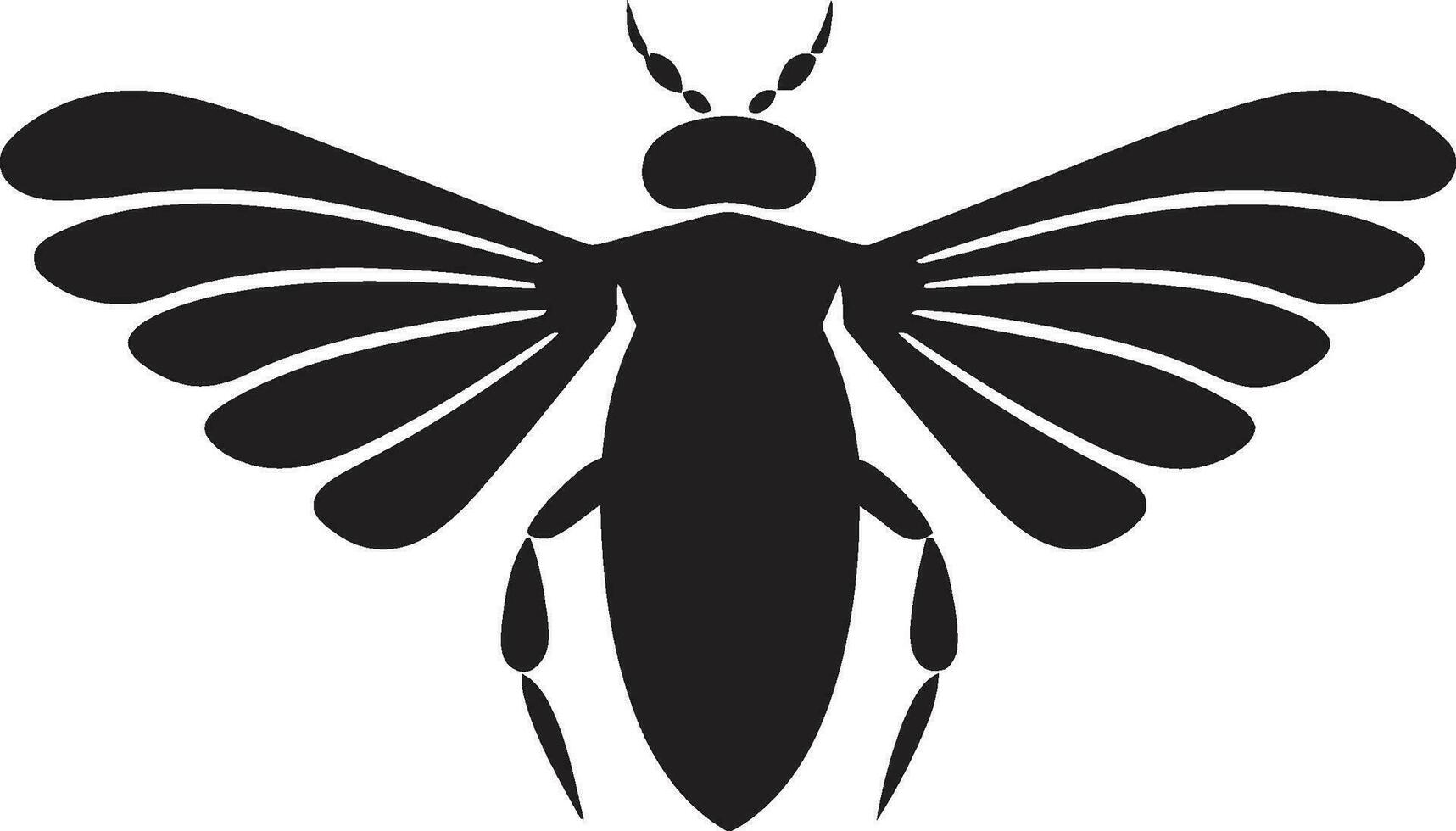 Zikade Majestät schwarz Vektor Insekt Symbol von Gelassenheit charmant Insekt Silhouette schwarz Zikade Designs zart ästhetisch