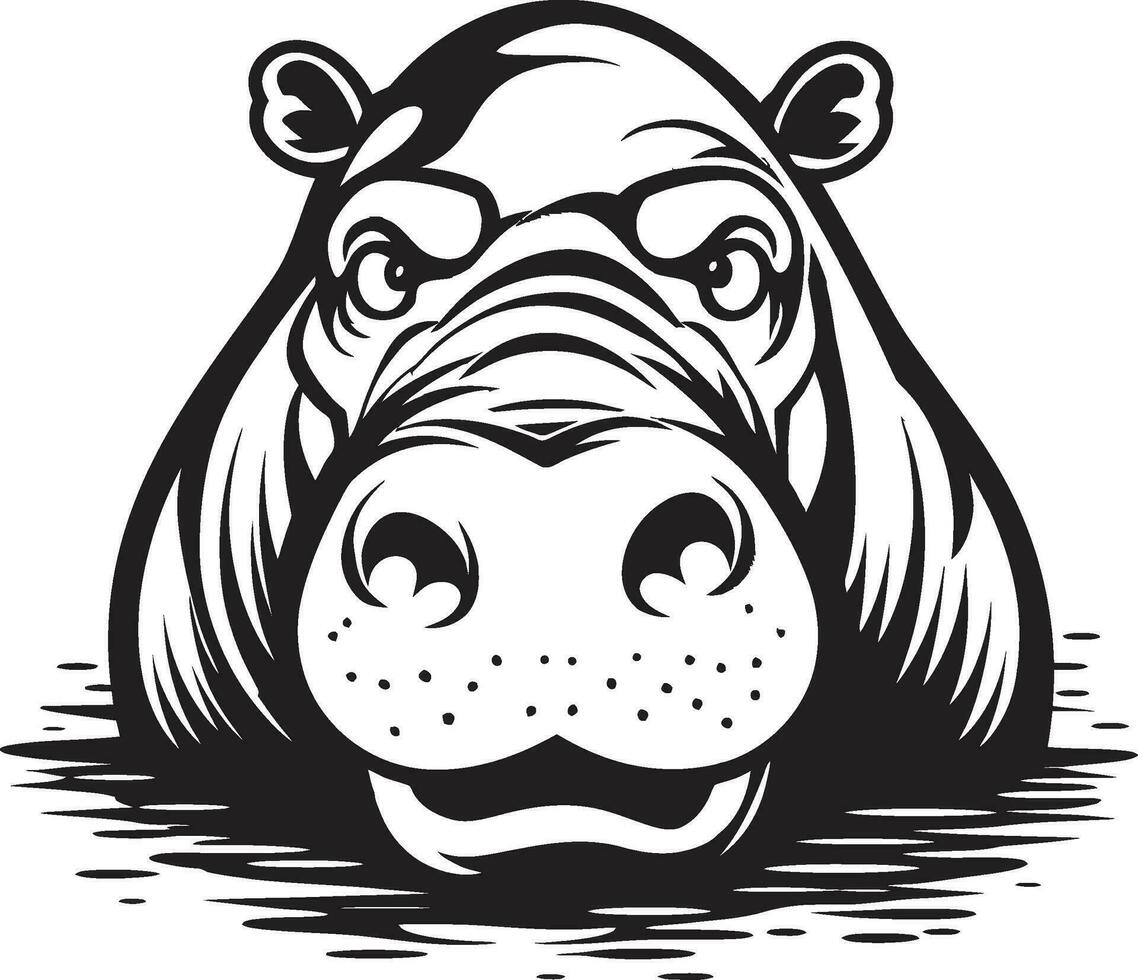 flodhäst emblem för din varumärke flodhäst symbol i vektor artisteri