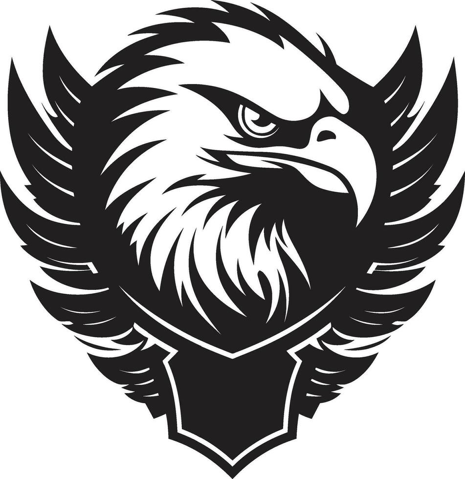 eagles rike svart design emblem svart skönhet logotyp av de ädel Örn vektor