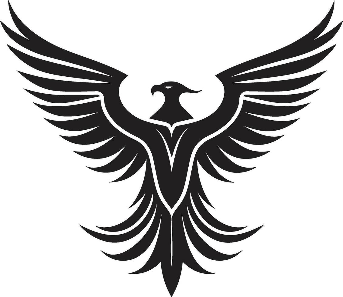 antenn överlägsenhet svart Örn design logotyp ikoniska majestät släpptes loss svart emblem design vektor