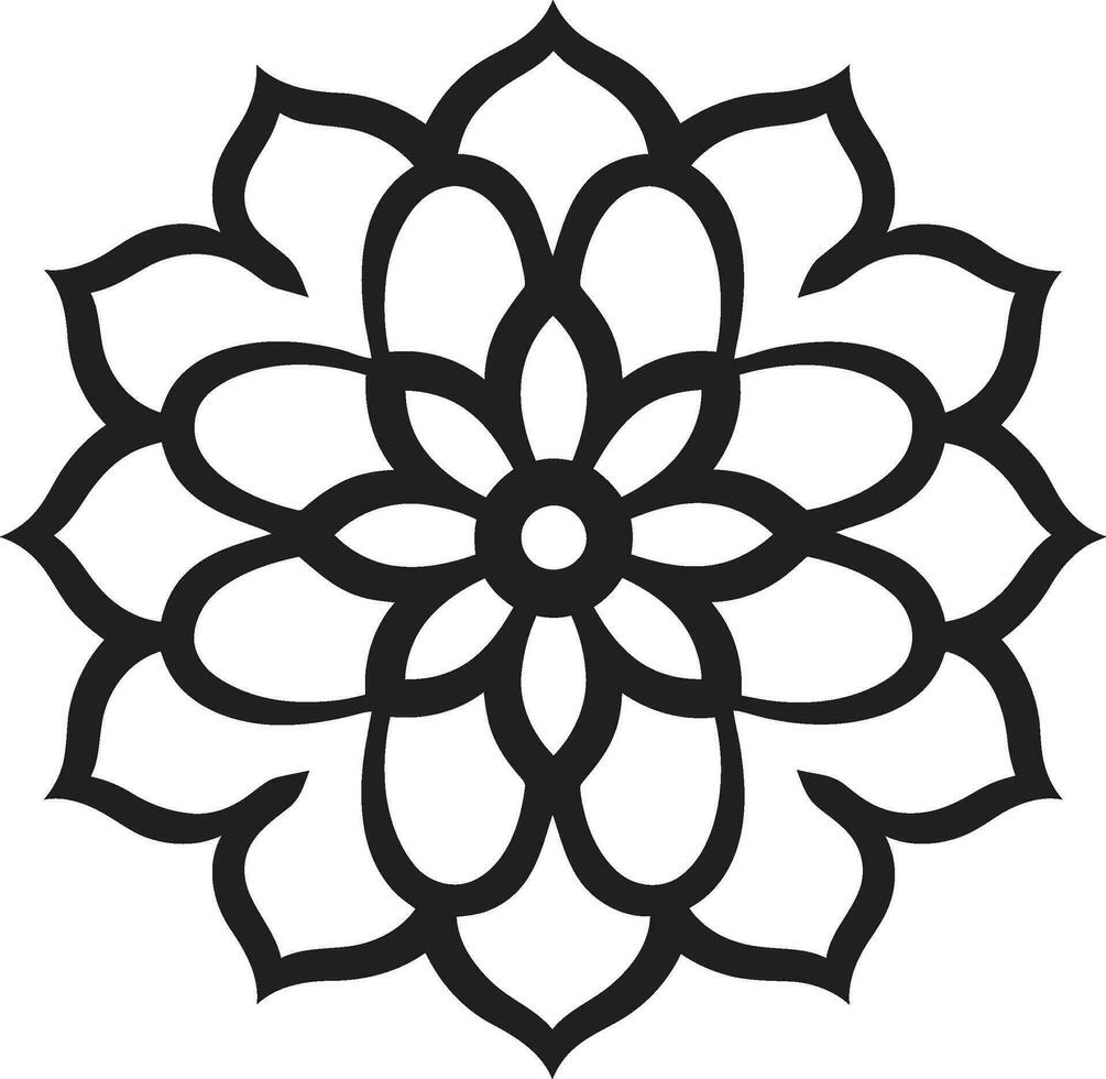 ikonisch Mitte östlichen Kunst schwarz Vektor Design Blumen- Harmonie schwarz Arabisch Fliesen Logo