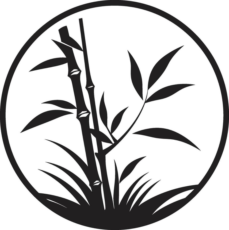 bambu elegans avtäckt i svart elegant emblem med bambu växt vektor artisteri med svart bambu växt i svartvit harmoni