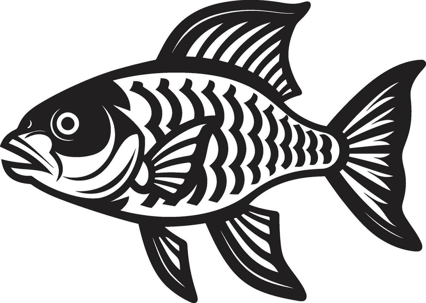 kompliziert unter Wasser Anatomie Vektor Fisch Skelett Wasser- x Strahl Vision Fisch Logo Skelett Design