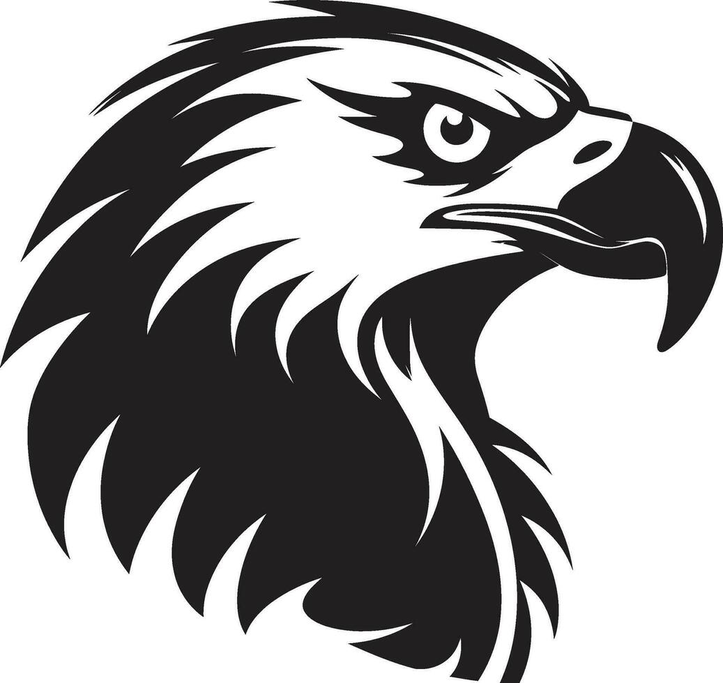 svart och våldsam Örn vektor symbol befjädrad förträfflighet svartvit Örn logotyp