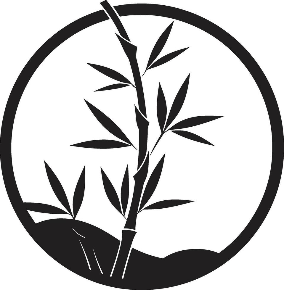 svart skönhet i botanisk artisteri ikoniska bambu emblem bambu zen design avtäckt i svart elegant logotyp med vektor ikon