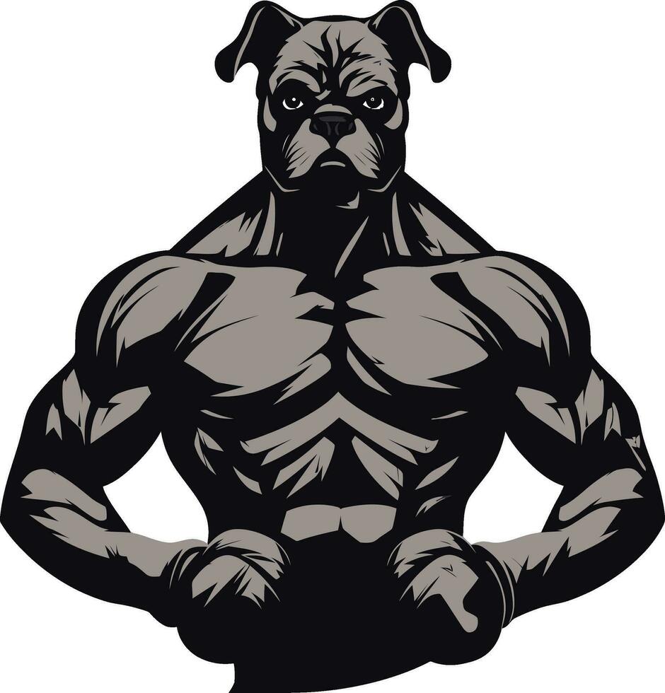 mäktig muskel vektor ikon i svart vektor artisteri atletisk boxare emblem i svart