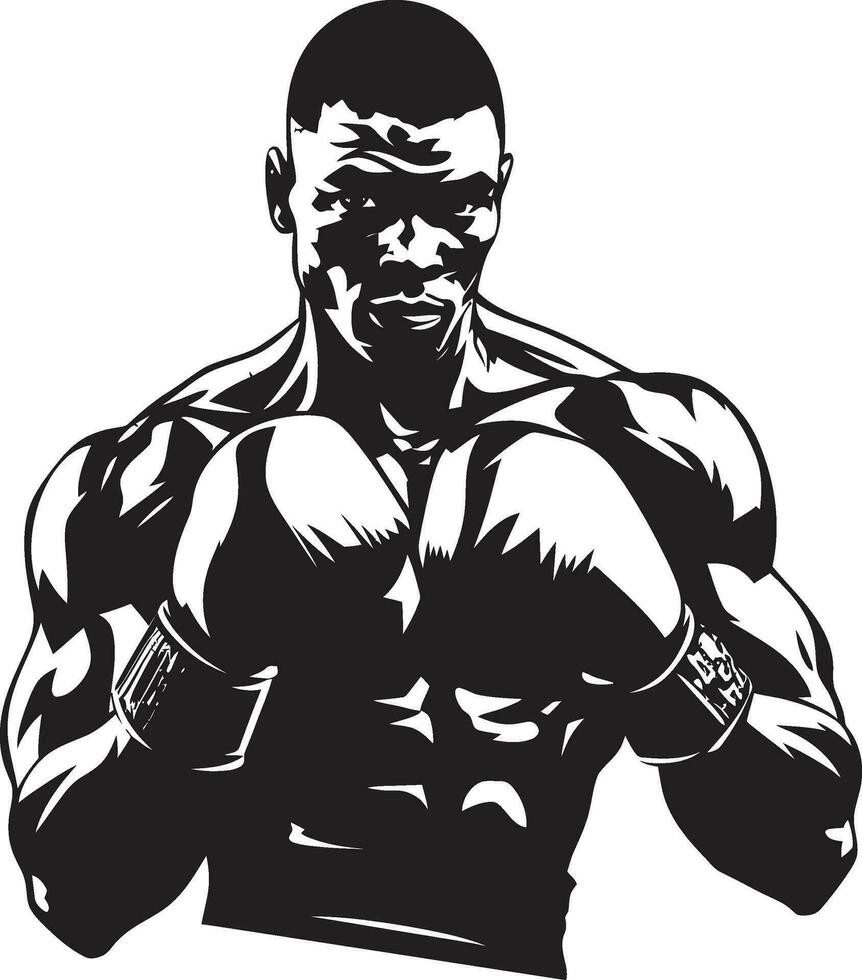 kämpferisch Fähigkeiten Boxen Mann Design Emblem schwarz Schönheit Boxen Mann Logo Meisterschaft vektor