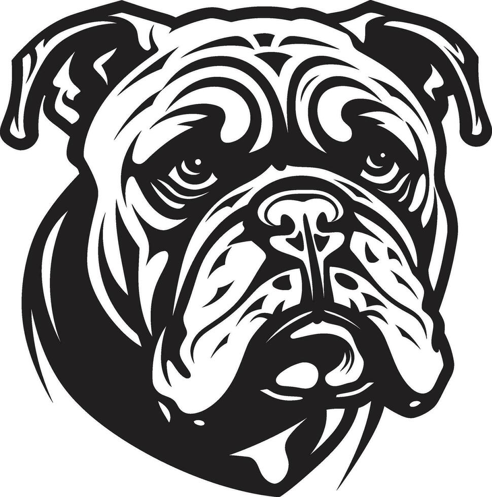 mäktig hund vektor ikon i svart vektor artisteri bulldogg emblem i svart