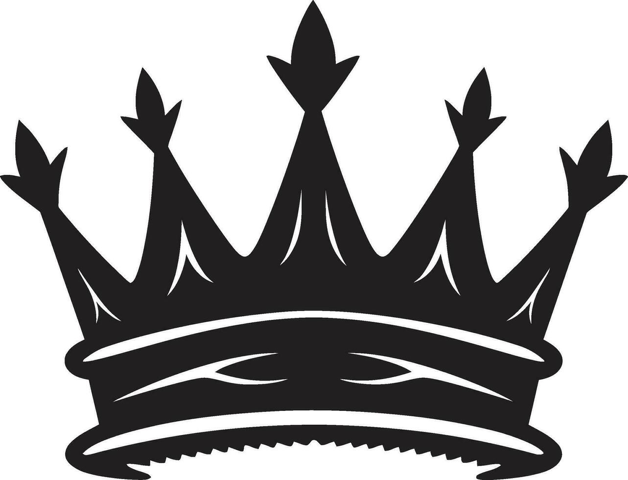 exquisit Insignien Krone im schwarz Vektor majestätisch Charme schwarz Logo mit Krone