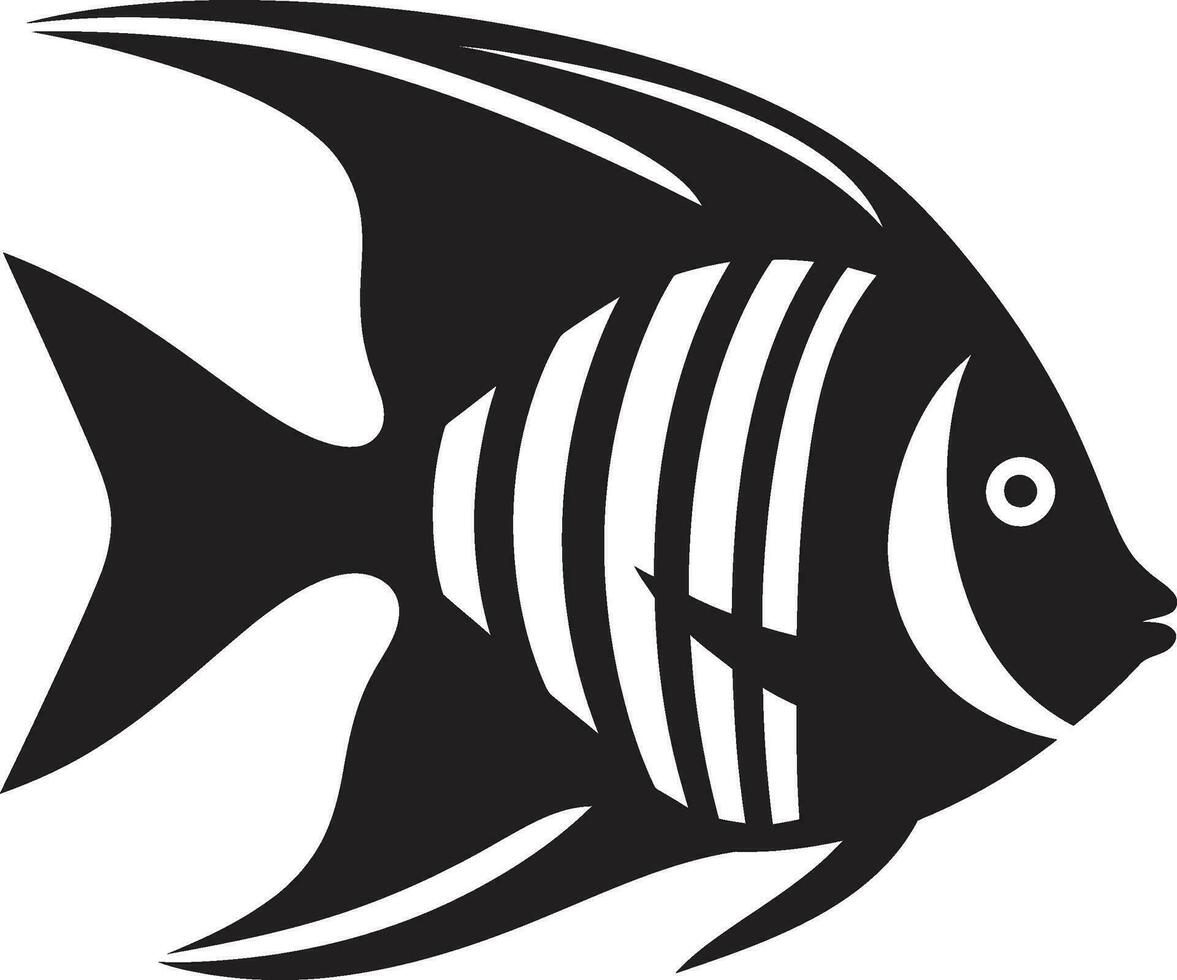 angelfish silhuett svart ikoniska vektor elegant angelfish emblem svart logotyp konst