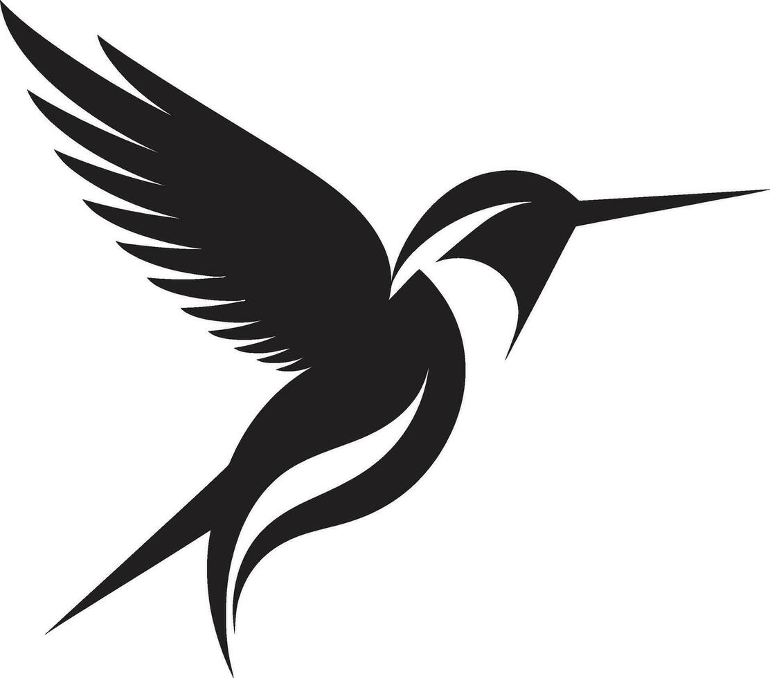 minimalistisch Kolibri Symbol elegant schwarz Kolibri Emblem vektor