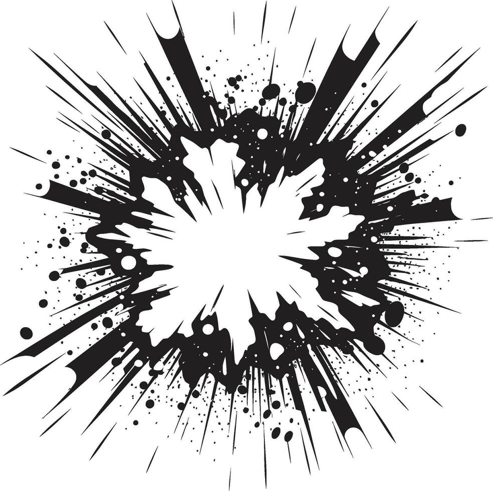 dynamisch platzen schwarz Logo mit Comic Explosion Comic Abenteuer Vektor Symbol im schwarz