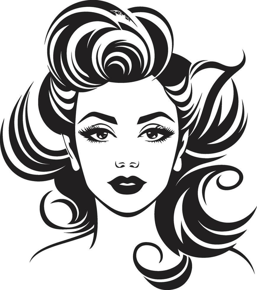 faszinierend Schönheit schwarz Logo von ein Frauen Gesicht geformt im Anmut weiblich Gesicht im schwarz Logo vektor