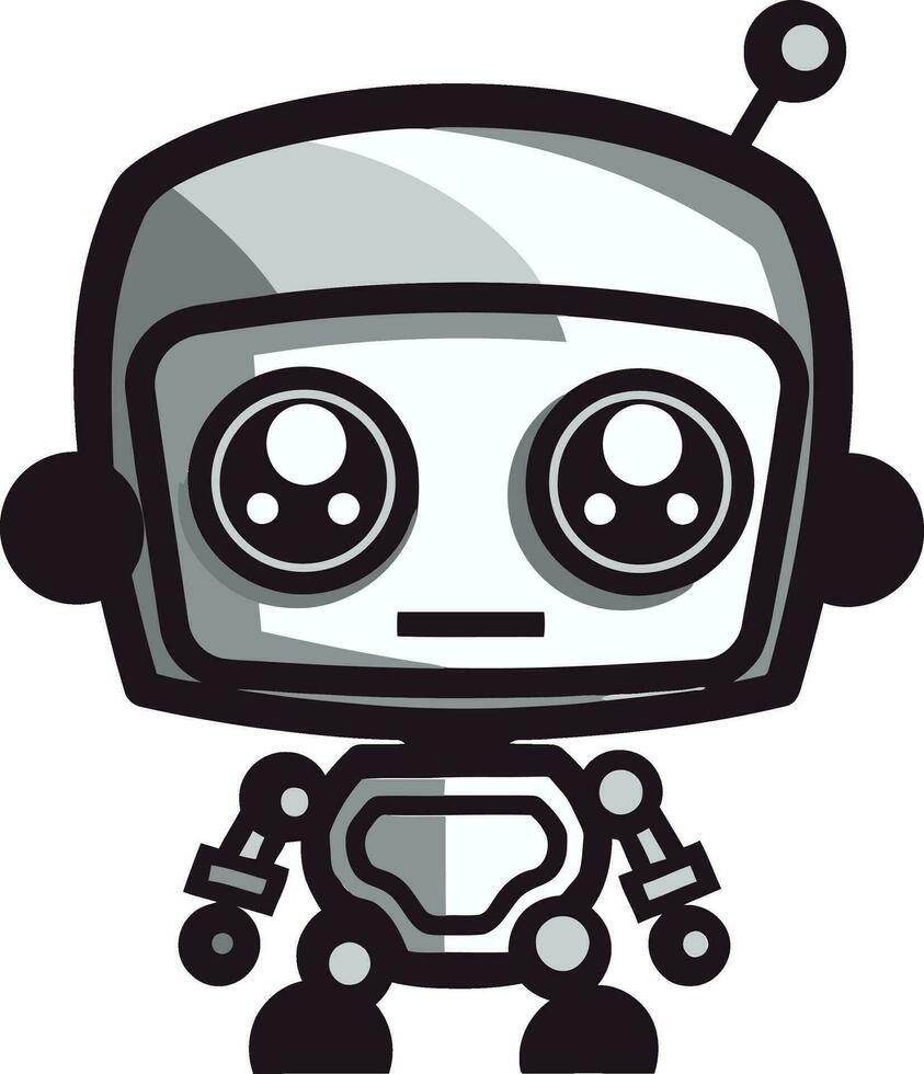 kosmisch cubot ein futuristisch Wächter Symbol Tinte schwarz Innovator ein Roboter Vektor Maskottchen