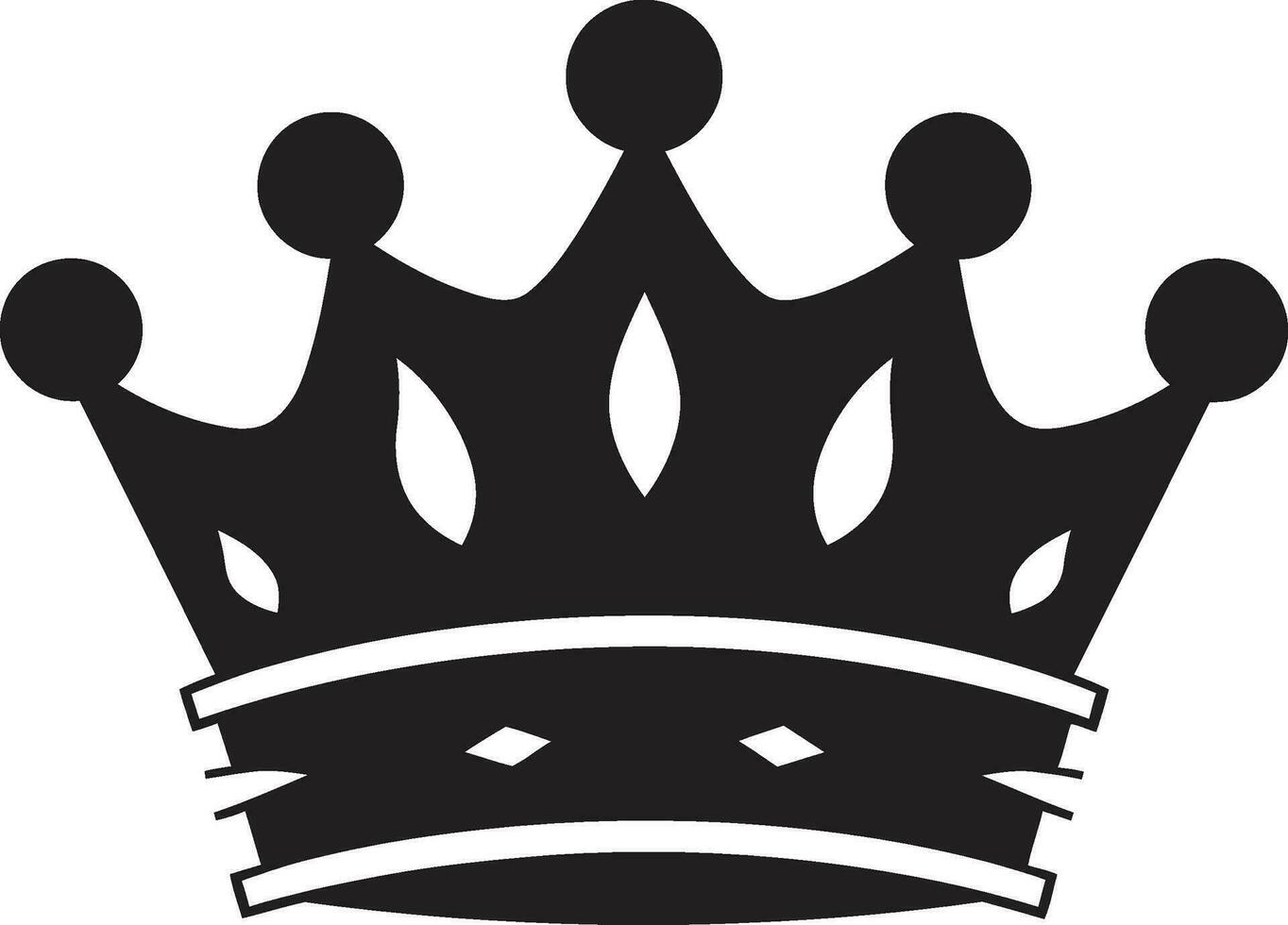 vektor artisteri avtäckt krona emblem kunglig inflytande svart krona ikon i vektor