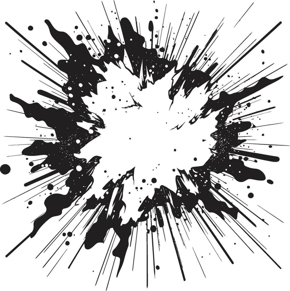 Aktion verpackt Kunst schwarz explosiv Logo Vektor Symbol pow Vektor Kunst explosiv Emblem im schwarz