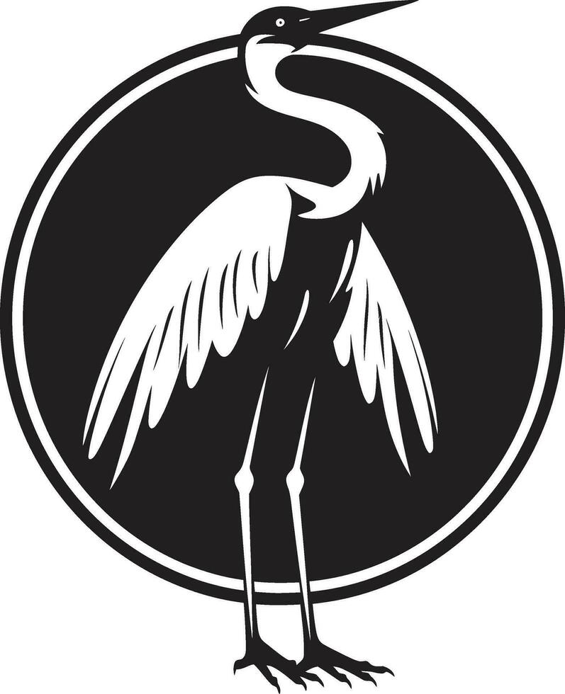 schwarz Reiher Logo mit ein Twist Fett gedruckt schwarz Nilpferd Logo vektor