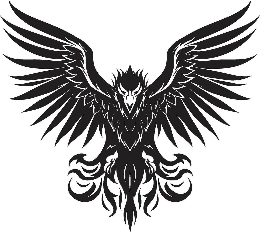 Flügel von Stärke Adler Logo im schwarz Symbol von Flug schwarz Adler Vektor Emblem