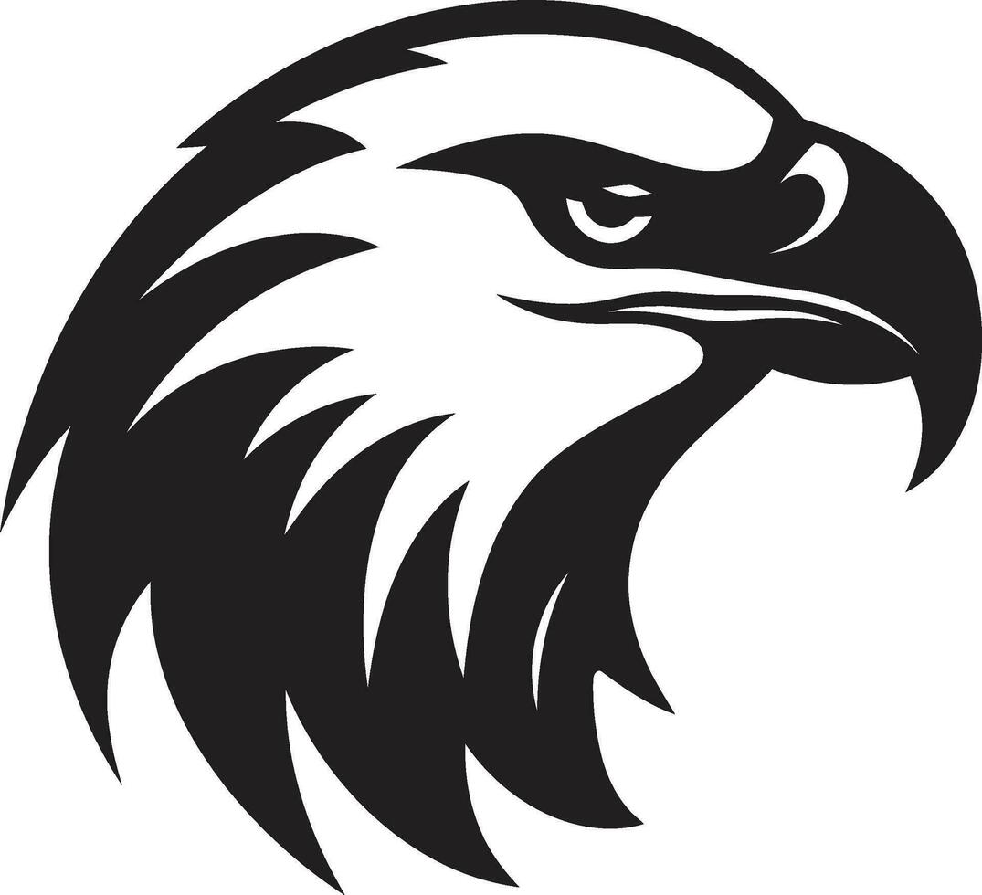 schwarz Schönheit Regal Adler Logo Adler Exzellenz einfarbig Symbol vektor