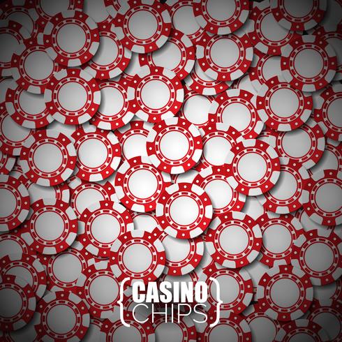 Vektor illustration på ett kasinotema med röd spelande chips.